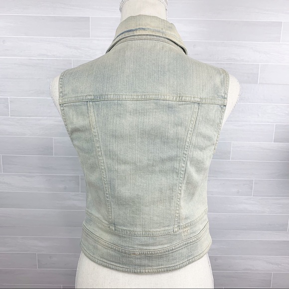 Anthro | Pilcro Distressed Sunwashed Denim Vest - Picture 8 of 15